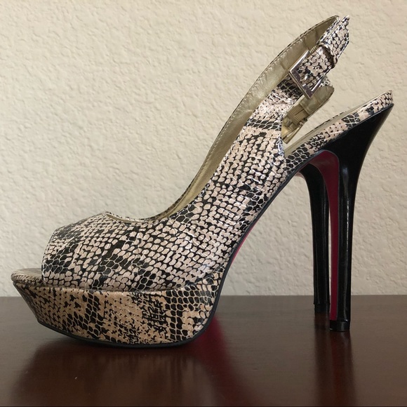 NEW Snake Print with Hot Pink Bottom Stilettos - Picture 5 of 13
